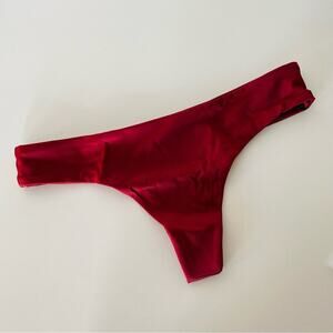 ANTHROPOLOGIE INDIGO SWIM Cheeky Bikini Swimsuit Thong High Rise Bottom Red L